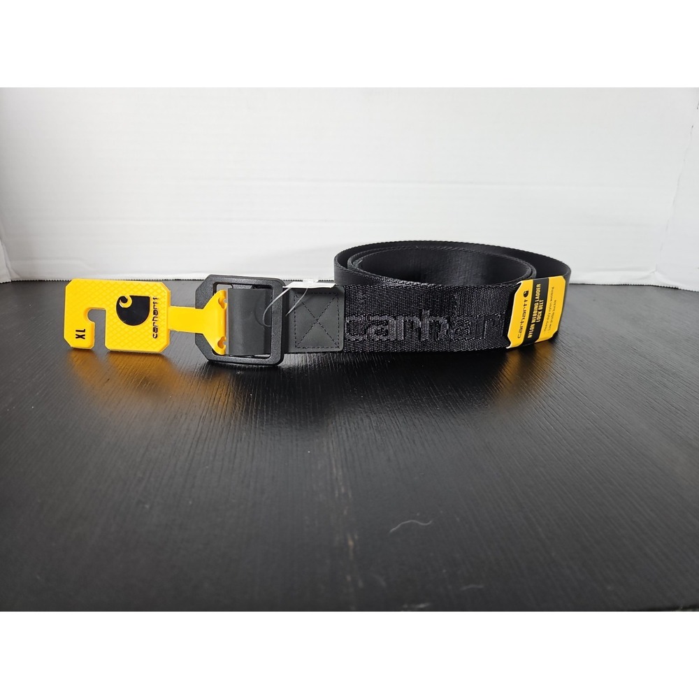 Carhartt Belt Mens XL Black Nylon Webbing Ladder Lock Heavy Duty Adjustable New